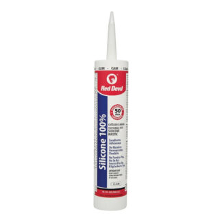 Red Devil 00113CA 9oz 100% Silicone Caulking, 12 Pack - Clear