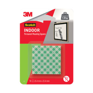 Scotch 111C Mounting Square, 25.4 mm W, 25.4 mm L, Urethane Foam Backing, White, 1 lb