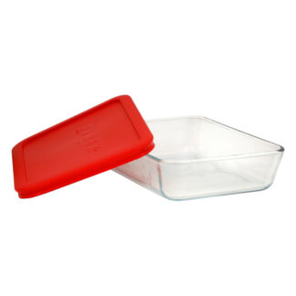 Pyrex® 1075430 7-1/2" x 5-1/2" x 1-3/4" 3-Cup Glass Food Storage Container with Lid