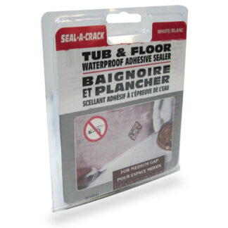 Seal-A-Crack SC13131 1-1/4" x 5'6" Tub & Floor Waterproof Adhesive Sealer - White