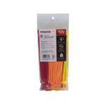 ProSource CT0941 Cable Tie, 50 mm Max Bundle Dia, Self-Locking Locking, Nylon, Fluorescent Green/Orange/Red/Yellow