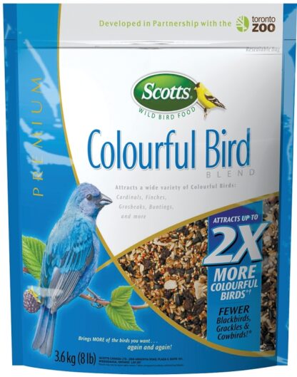 Scotts 409-221 Blended Colorful Bird Food, 3.6 kg Resealable Bag
