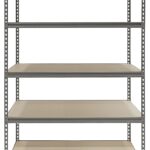 ProSource 310-ORG2505W Boltless Shelving Unit with Particle Boards, 4000 lb, 5-Shelf, 48 in OAW, 24 in OAD, 72 in OAH