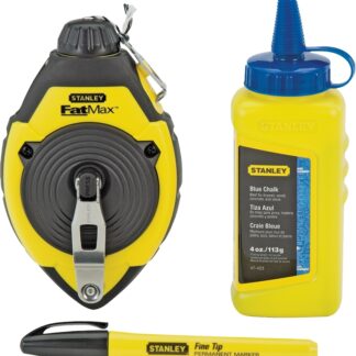 STANLEY 47-681L Chalk Line Reel Kit, 100 ft L Line, Blue Line, 3:1 Gear Ratio