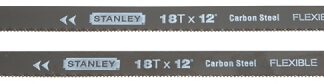 Stanley 15-928A Hacksaw Blade, 1/2 in W, 12 in L, 18 TPI, HCS Cutting Edge