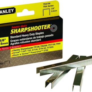 STANLEY TRA706-5C Narrow Crown Staple, 27/64 in W Crown, 3/8 in L Leg, Galvanized