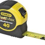 STANLEY 33-740L Tape Measure, 40 ft L Blade, 1-1/4 in W Blade, Steel Blade, ABS Case, Black/Yellow Case