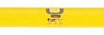 STANLEY 43-572 Box Beam Level, 72 in L, 3-Vial, 2-Hang Hole, Non-Magnetic, Aluminum, Black/Yellow