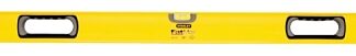 STANLEY 43-572 Box Beam Level, 72 in L, 3-Vial, 2-Hang Hole, Non-Magnetic, Aluminum, Black/Yellow