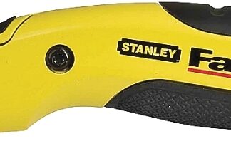 STANLEY 10-780 Blade Knife, 2-3/8 in L Blade, Steel Blade, Knurled Handle, Black/Yellow Handle