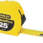 STANLEY 30-454 Measuring Tape, 25 ft L Blade, 1 in W Blade, Steel Blade, ABS Case, Yellow Case