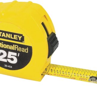 STANLEY 30-454 Measuring Tape, 25 ft L Blade, 1 in W Blade, Steel Blade, ABS Case, Yellow Case