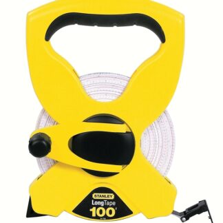 STANLEY 34-790 Measuring Tape, 100 ft L Blade, 1/2 in W Blade, Fiberglass Blade, ABS Case, Black/Yellow Case
