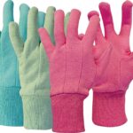 BOSS 419 General-Purpose Protective Gloves, Knit Wrist Cuff, Polyester, Blue/Green/Pink