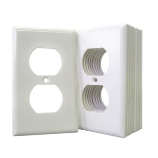 Eaton Wiring Devices 2132W-JP Receptacle Wallplate, Duplex, Standard-Size, 4-1/2 in L, 2-3/4 in W, 1-Gang, White