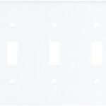 Eaton Wiring Devices 2141W-BOX Wallplate, 4-1/2 in L, 6-3/8 in W, 3 -Gang, Thermoset, White, High-Gloss