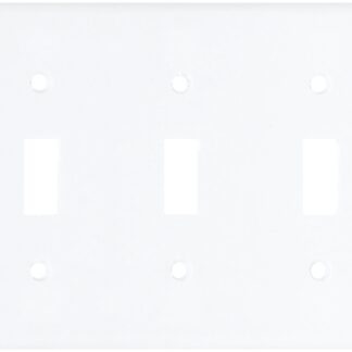 Eaton Wiring Devices 2141W-BOX Wallplate, 4-1/2 in L, 6-3/8 in W, 3 -Gang, Thermoset, White, High-Gloss