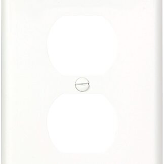 Eaton PJ8W Wallplate, 6 in L, 3-1/2 in W, 1-Gang, Polycarbonate, White, High-Gloss, Screw Sells in Quantity of 25