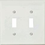 Eaton PJ2W Wallplate, 6 in L, 5-1/4 in W, 2-Gang, Polycarbonate, White, High-Gloss