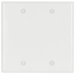 Eaton Cooper Wiring 2137W-BOX Wallplate, 4-1/2 in L, 4.56 in W, 0.08 in Thick, 2 -Gang, Thermoset, White