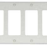 Eaton 2166W-BOX Wallplate, 4-1/2 in L, 11.813 in W, 6-Gang, Thermoset, White Sells in Quantity of 5