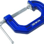 IRWIN 225103ZR C-Clamp, 3 in Max Opening Size, 2-1/4 in D Throat, Cast Iron Body, Blue Body