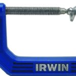 IRWIN 225104 C-Clamp, 900 lb Clamping, 4 in Max Opening Size, 3 in D Throat, Steel Body, Blue Body