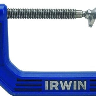 IRWIN 225104 C-Clamp, 900 lb Clamping, 4 in Max Opening Size, 3 in D Throat, Steel Body, Blue Body