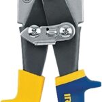 IRWIN 2073113 Aviation Snip, 10 in OAL, 1-5/16 in L Cut, Curved, Straight Cut, Steel Blade, Double-Dipped Handle