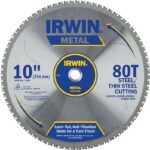 IRWIN 4935561 Blade, 10 in Dia, 5/8 in Arbor, 80-Teeth, Carbide Cutting Edge