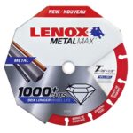 Lenox MetalMax 1972924 Cut-Off Wheel, 7 in Dia, 1/16 in Thick, 7/8 in Arbor, 40, 50 Grit, Diamond Abrasive