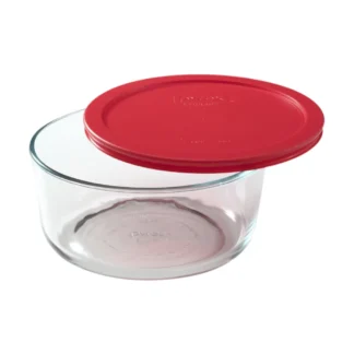 Pyrex® 1075429 7-1/2" x 3-1/4" 7-Cup Glass Food Storage Container with Lid