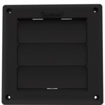 Imperial VT0738 Louvered Vent Hood, 6.3 in W Hood, 0.6 in D Hood, 6.3 in H Hood, 4 in Duct, Plastic Hood, Black Hood