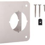 ProSource HSH-046SBN-PS Door Reinforcer, 2-3/4 in Backset, 1-3/4 in Thick Door, Steel, Satin Nickel, 4-1/2 in H