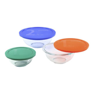 Pyrex® 1071025 Glass Mixing Bowl Set, 3 Pack - Clear