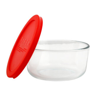 Pyrex® 1075428 6" x 2-3/4" 4-Cup Glass Food Storage Container with Lid