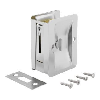 Onward 1701NBPSBC 1-1/4" x 1-1/2" Rectangular Steel Privacy Pocket Door Pull - Brushed Nickel