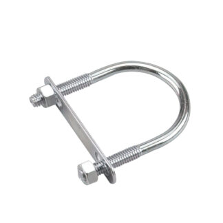 Onward 2124XB 3-1/16" x 5/16" Metal U-Bolt with Plate & Hex Nut - Zinc