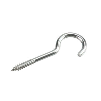 Onward 2169SSBC 4-3/8" x 1/4" Steel Screw Hook with Lag Thread - Stainless Steel