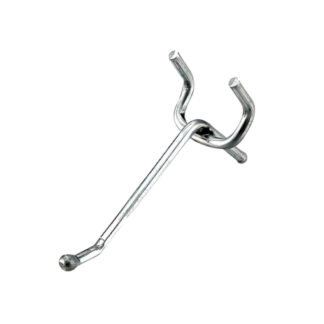 Onward 23100XR 2" x 1" Single Metal Pegboard Hook, 4 Pack- Zinc
