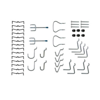 Onward 23791R Metal Locking Pegboard Hook Assortment Kit, 32 Pack - Black & Zinc