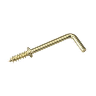 Onward 241BR 1" Squared Metal Screw Hook, 4 Pack - Brass