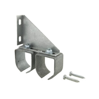 Onward 24651085GAV 7-3/4" x 4-7/8" Double Steel Round Wall Mount Rail Bracket - Galvanized Steel