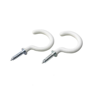 Onward 2475WR 50mm Metal Cup Hook, 2 Pack - White