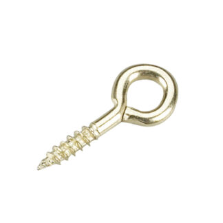 Onward 2501BR 19mm x 4mm Metal Screw Eye, 8 Pack - Brass