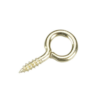 Onward 2502BR 20.6mm x 6mm Metal Screw Eye, 10 Pack - Brass