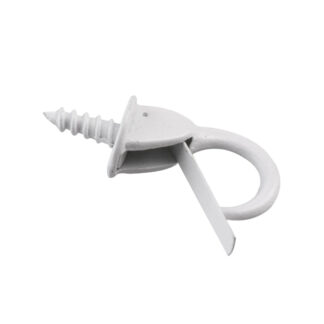 Onward 250WR 7/8" x 1/8" Metal Safety Cup Hook, 4 Pack - White