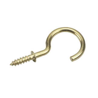 Onward 2784BR 36mm x 2.5mm Metal Wide Base Cup Hook, 4 Pack - Brass