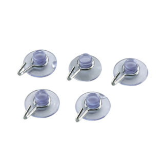 Onward 2801R 1" Plastic Suction Hook, 5 Pack - Clear