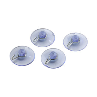 Onward 2802R 1-1/4" Plastic Suction Hook, 4 Pack - Clear